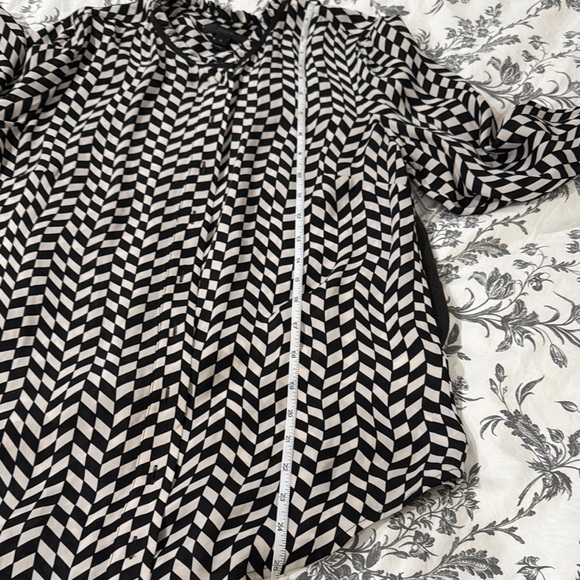 J. Crew Black and White Silk Patterned Blouse - Picture 8 of 9